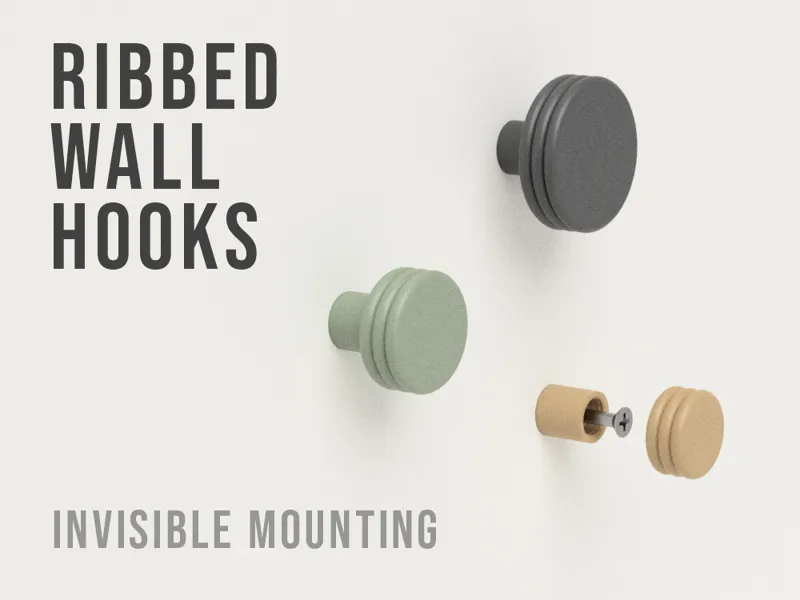 Ribbed Wall Hooks - Invisible Mounting