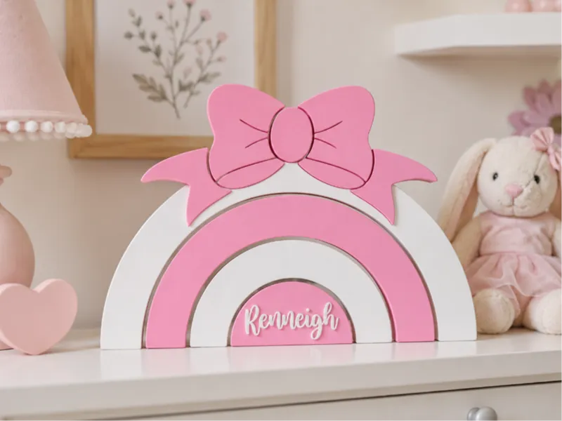 Personalised Bow Rainbow Stacker Arch Custom