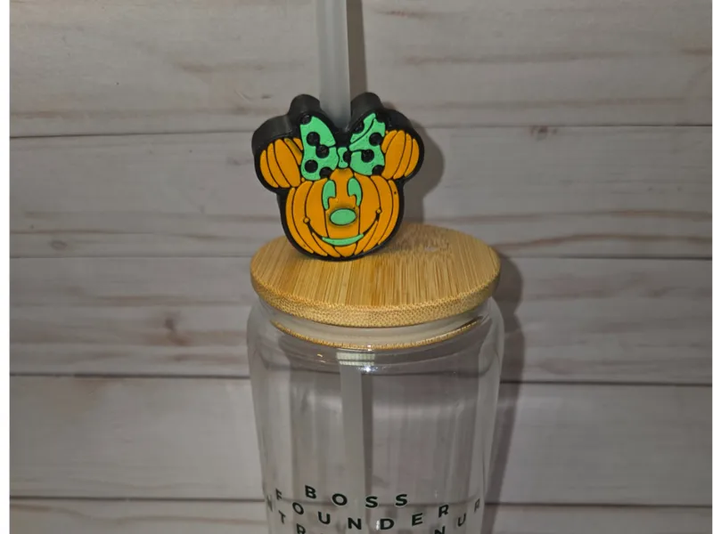Minnie Pumpkin strawtopper
