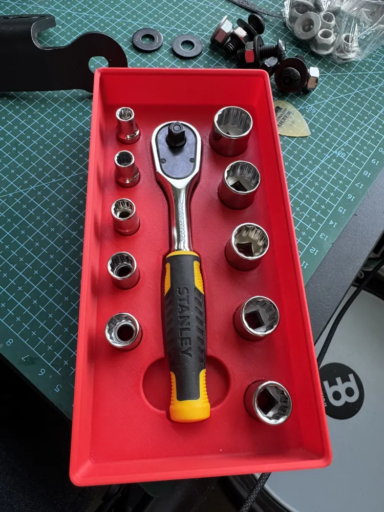 Stanley 1/4 ratchet and sockets Gridfinity holder by eBuster MakerWorld ...