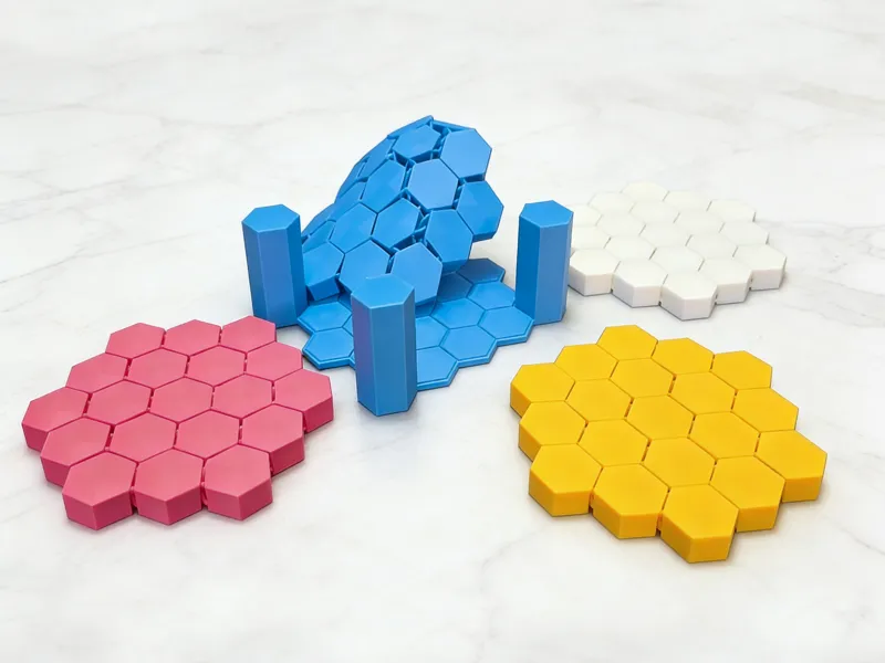 Hexagon Coaster Set - NASA Fabric flexible design!