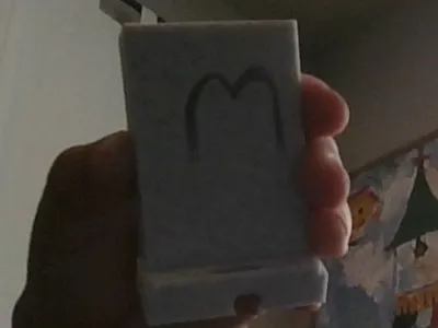 phone stand with macdonalds logo