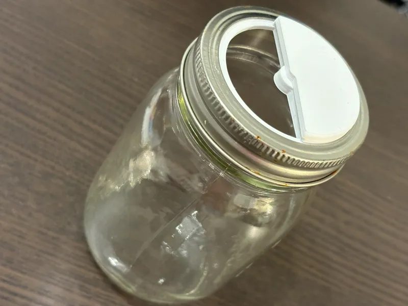 Mason jar lid half openings