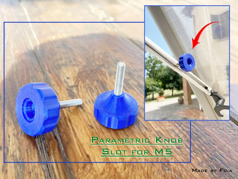 Knob with slot M5 Hex Bolt / Pomello per vite M5