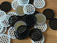 0.2mm layer, 3 walls, 20% infill, TOP and BOTTOM shell 0!