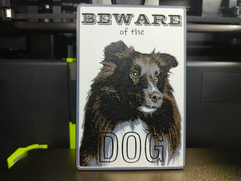 Shetland Sheepdog Beware of the dog sign -HueForge