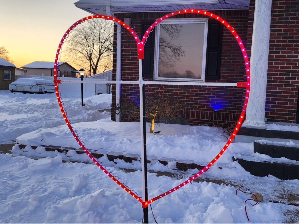 GIANT WS2811 Bullet Pixel Heart 5ft x 5ft