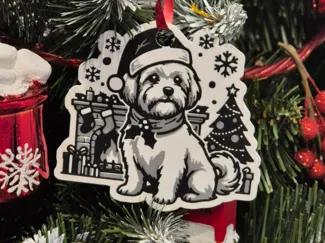 Christmas Maltese ornament
