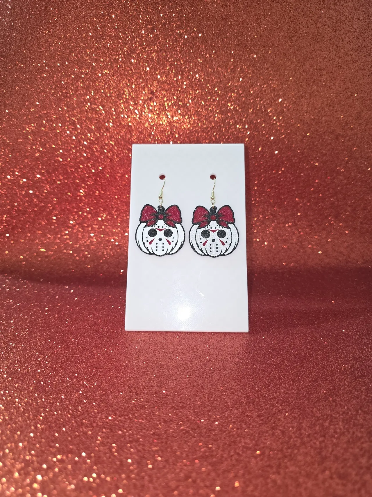 Horror Pumpkin earring view 2