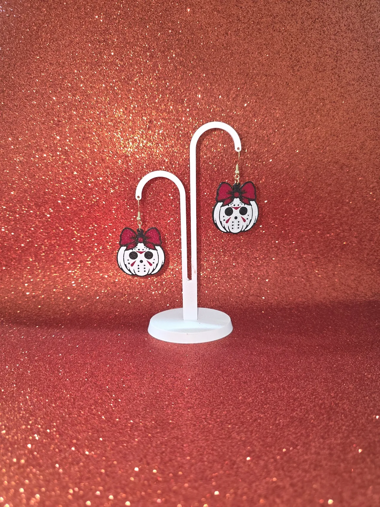 Horror Pumpkin earring view 3