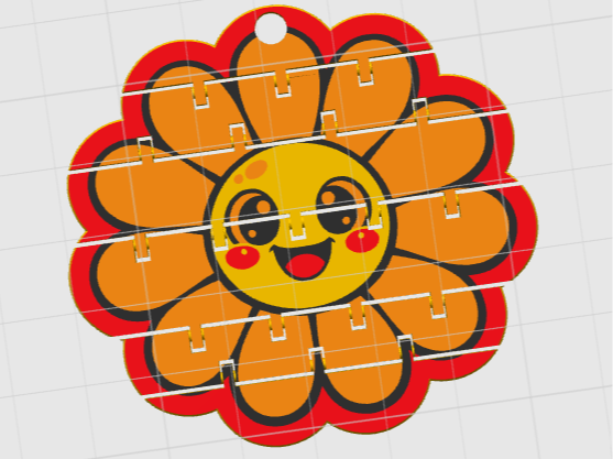 Schlüsselanhänger Flexi Blume / Flexible  Keychain