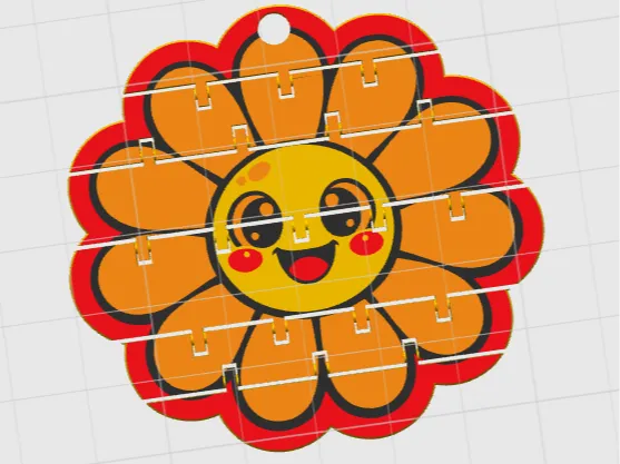 Schlüsselanhänger Flexi Blume / Flexible  Keychain