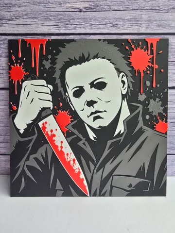 Cuadro decorativo en 3D: Michael Myers - Horror HueForge — vista de referencia 2