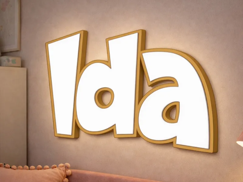 Insegna Led Nome 3D  - Custom Lightbox - Ida