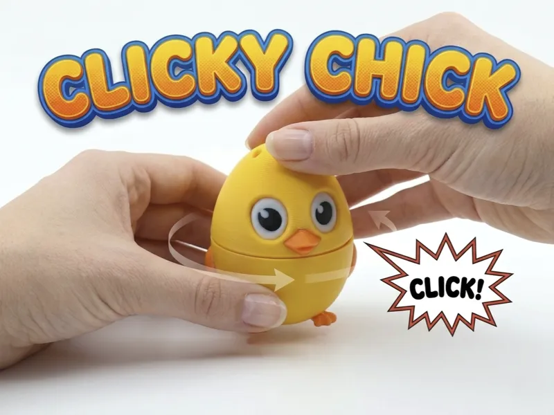 Clicky Chick Fidget Keychain - Print-in-Place
