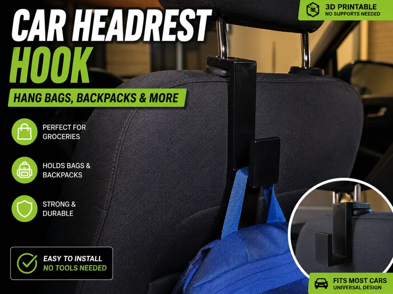 Car Seat Headrest Hook Grocery Bag Backpack Holder