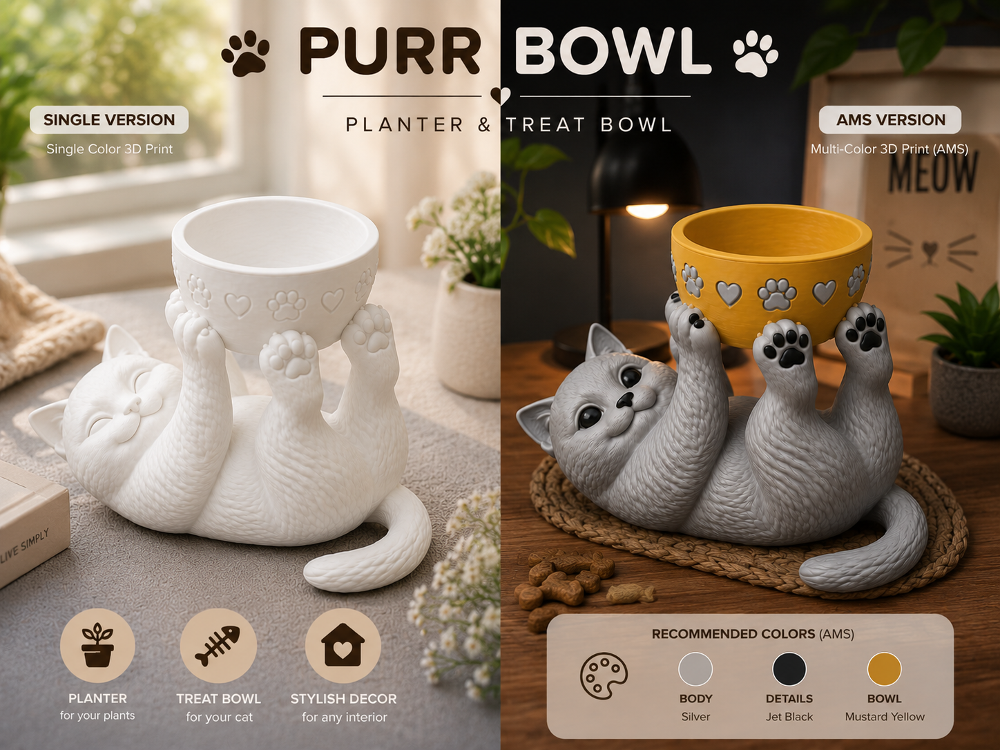 Purr Bowl – Planter and Treat Bowl