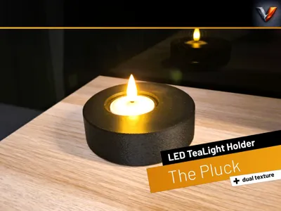 The Pluck - Black LED Tea Light Holder