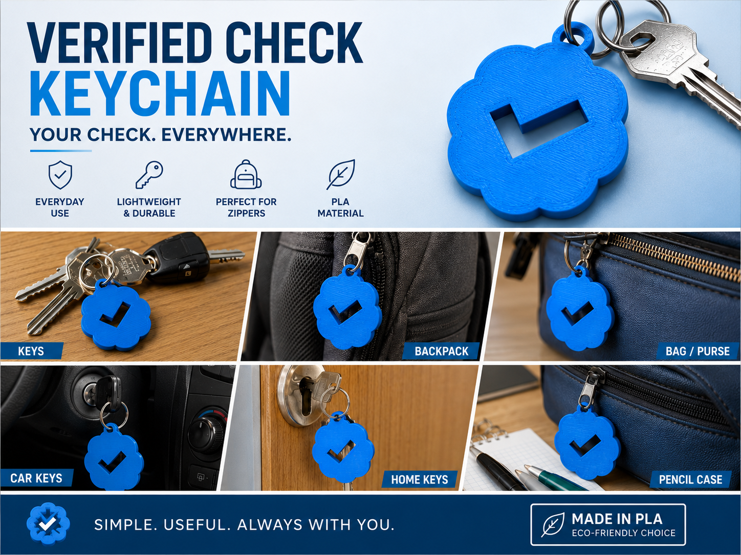 Verified Check Keychain - Porta la spunta giusta!