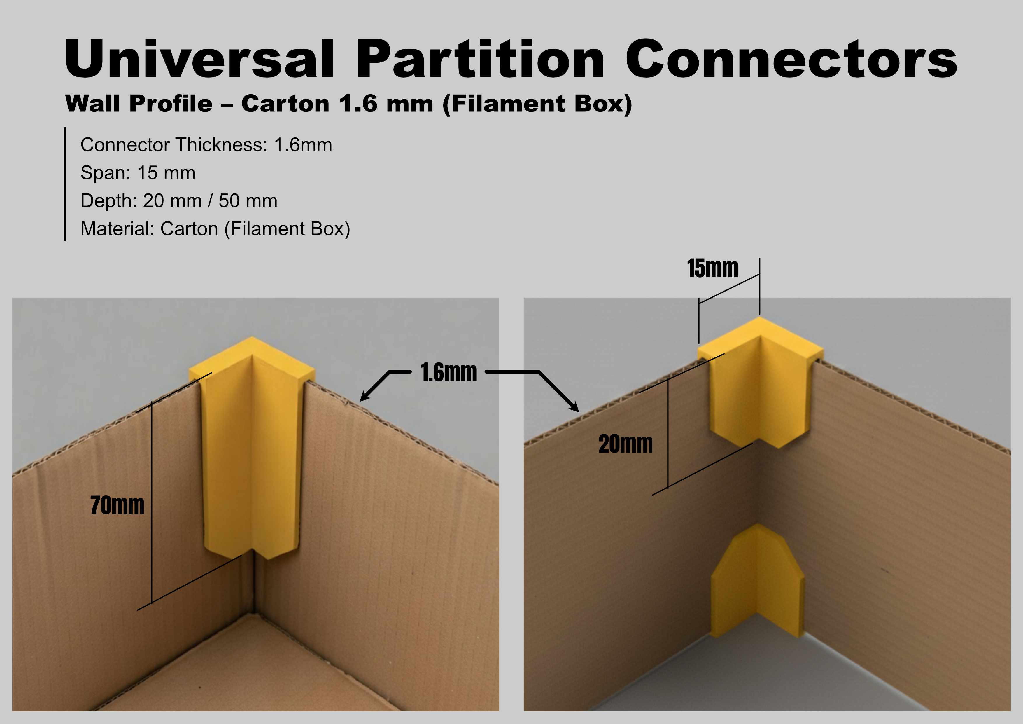 Miniatura 2 do modelo 3D Universal Partition Connectors – Basic Set