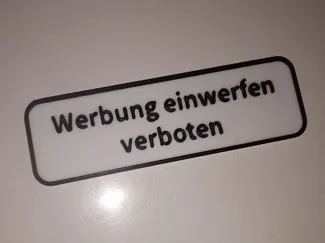 Werbung einwerfen verboten - Schild