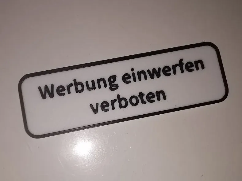 Werbung einwerfen verboten - Schild