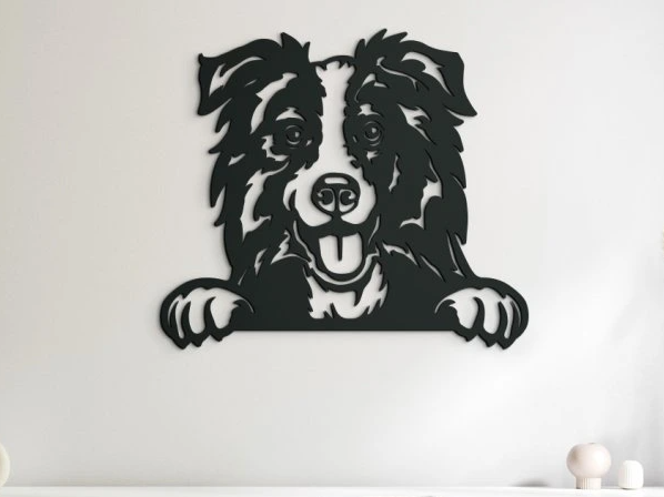 3D Wall Art Border Collie