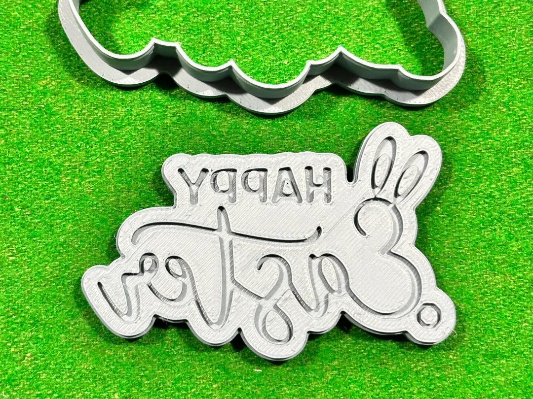 2 versions Happy Easter bunny cookie stamp cutter - Free 3D Print Model ...