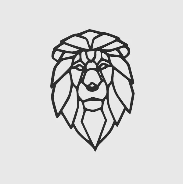 Décoration lion low poly 2D