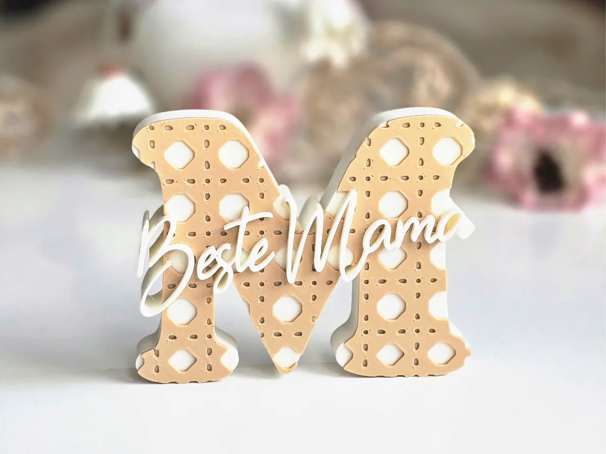 Mother's Day Lettering Letter - Best Mom - Free 3D Print Model - MakerWorld