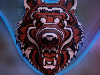 Color Stacked Wolf Head