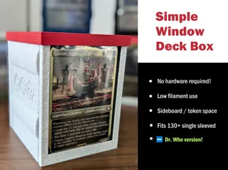Simple MTG Deck Box  - No hardware, low filament