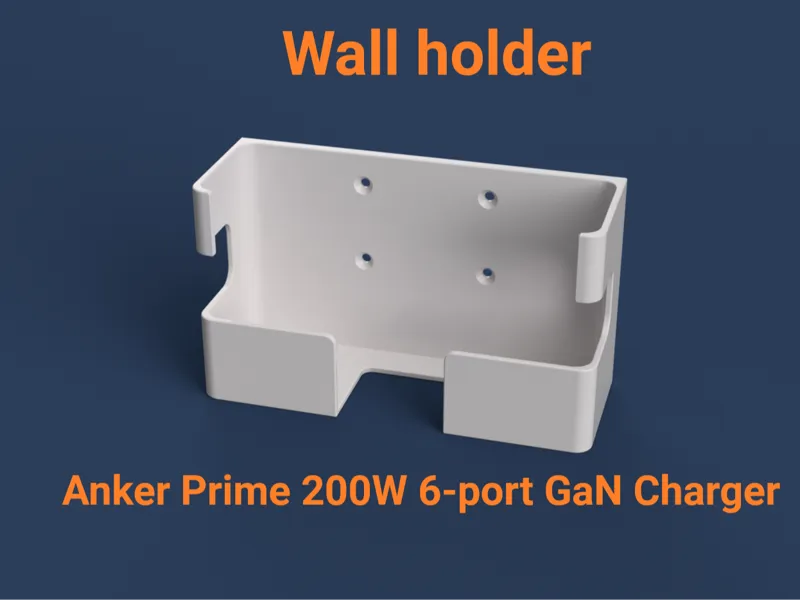 Wall holder for Anker Prime 200W 6-p GaN Charger