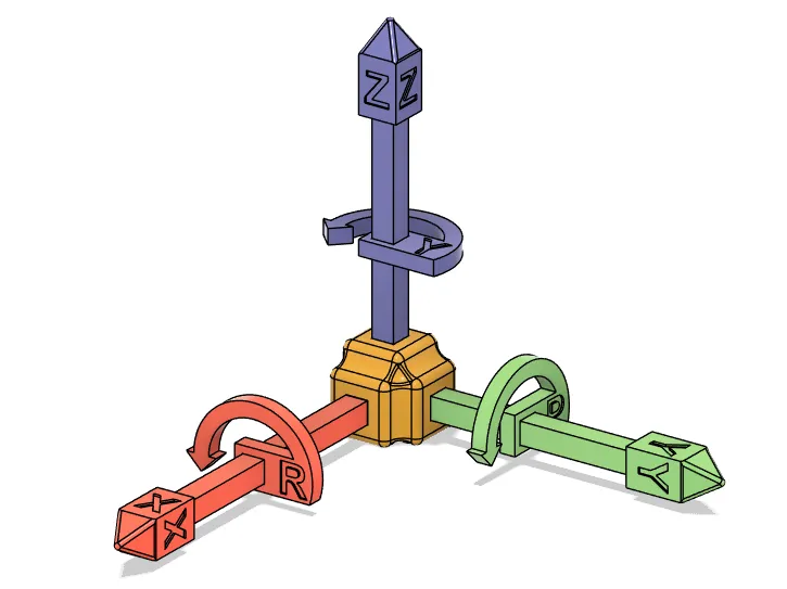 Customizable XYZ Axis w/ Magnetic Mount (10x2mm)