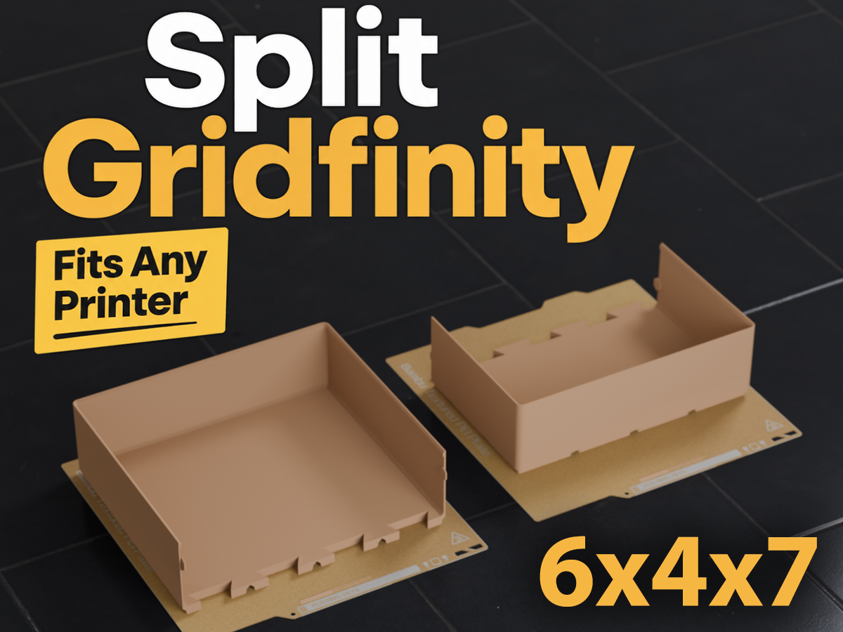 Gridfinity 6x4 Bin 7U A1 Mini Dovetail Split Fit