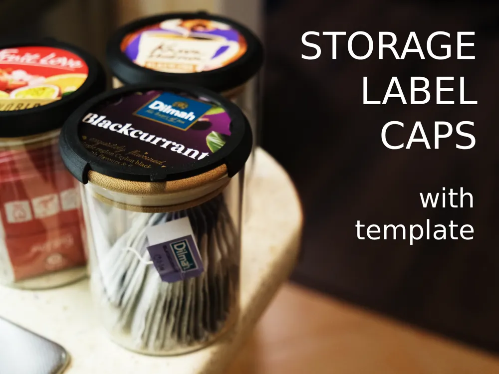 U Label Cap Storage Label Caps with template - Free 3D Print Model - MakerWorld