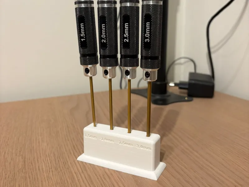 Compact 3D-Printed Hex Screwdriver Holder
