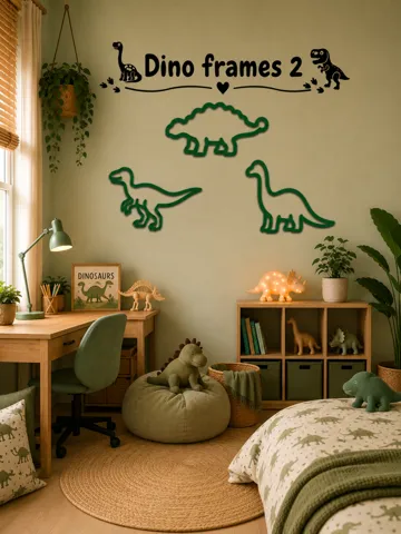 Modelo para impresión 3D: Dino frames set 2 — vista de referencia 2
