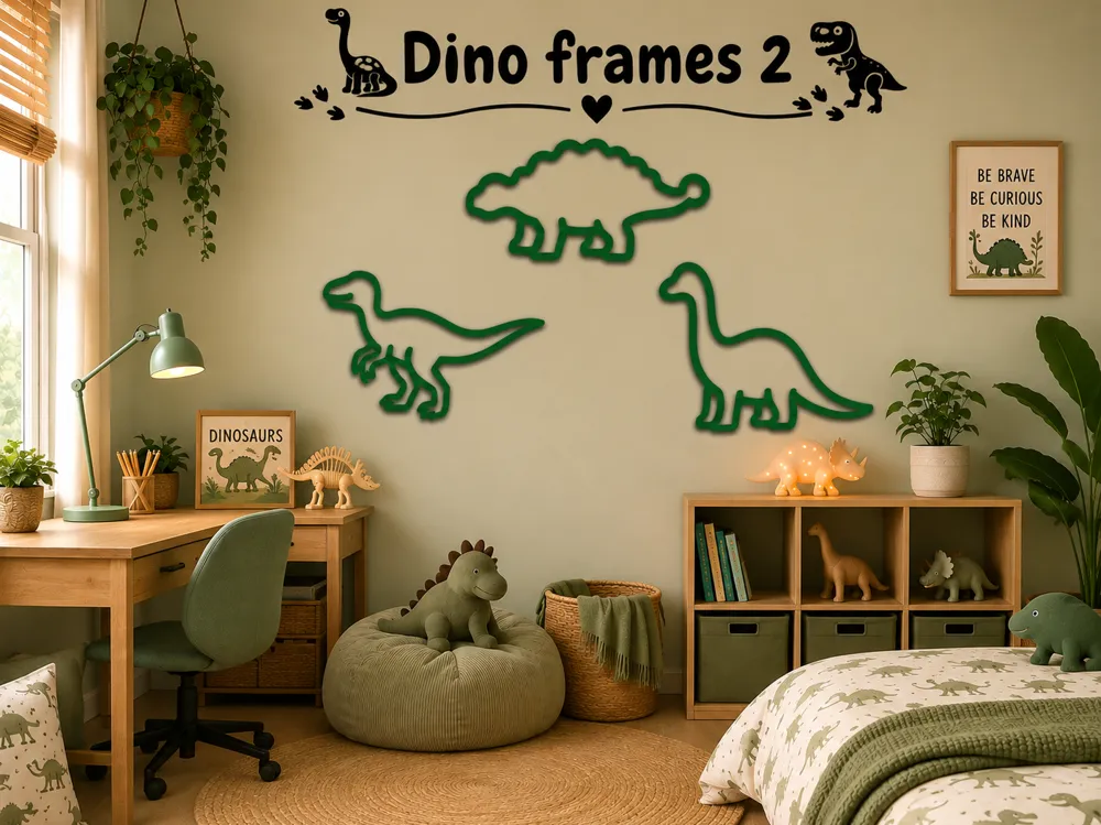 Modelo para impresión 3D: Dino frames set 2. Referencia del modelo original.