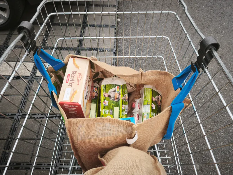 Big clips with hooks for bags in shopping cart