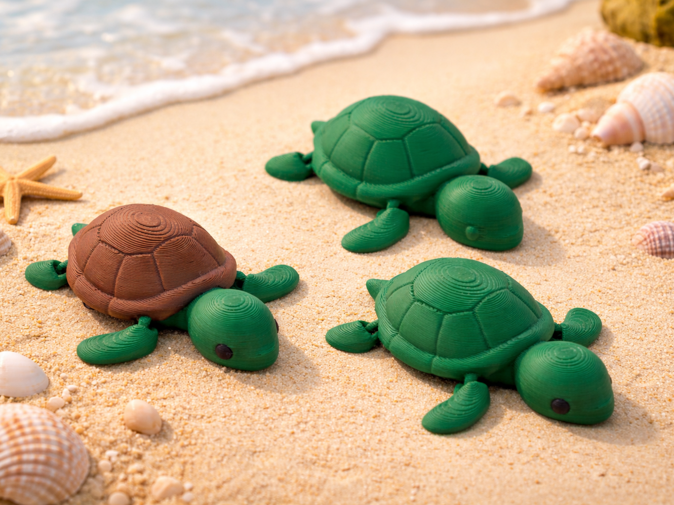 Articulated Turtle Toy - Flexi Turtle Fidget Toy