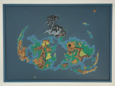 Final Fantasy 7 Map HueForge