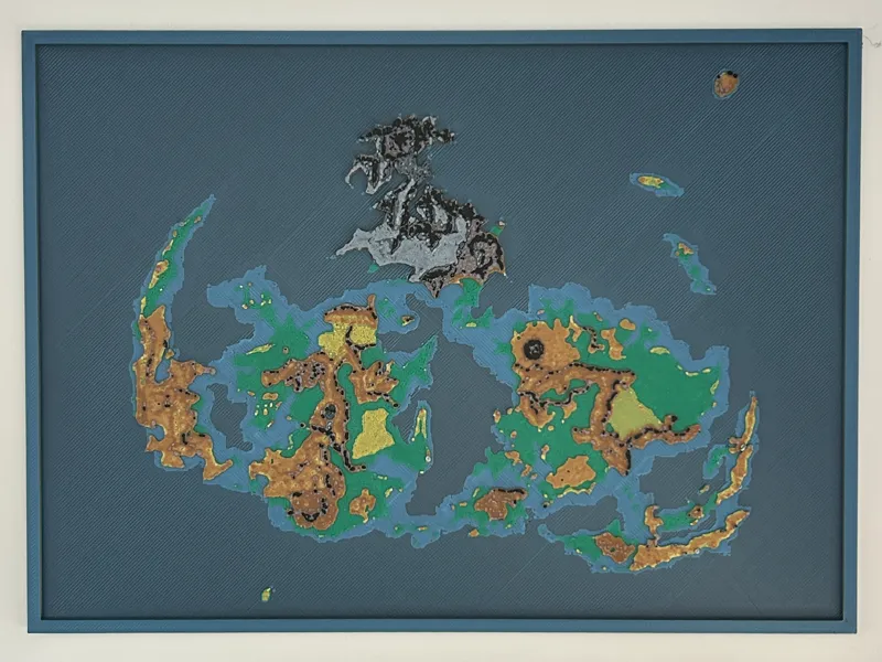 Final Fantasy 7 Map HueForge