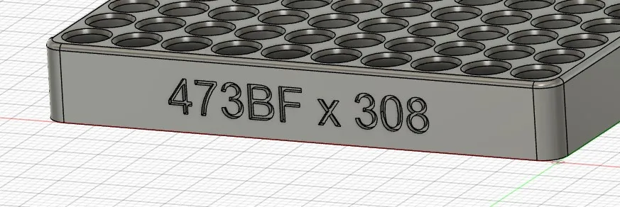 Reloading Block - 100x-473BF - w Bullet Spot 308 by Windrummer - MakerWorld