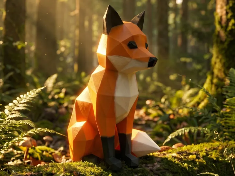 Low-Poly Fox - Cute Multicolor Fox