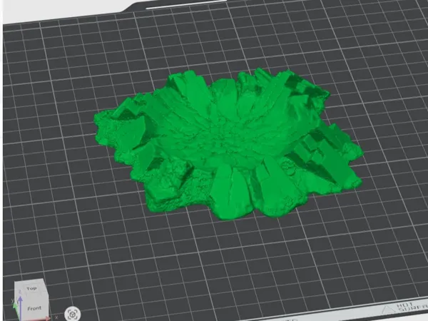 Cratère de terrain pour jeu de figurines