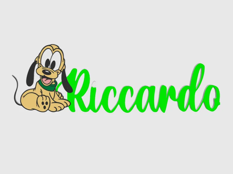 Disegno Pluto con Nome Riccardo