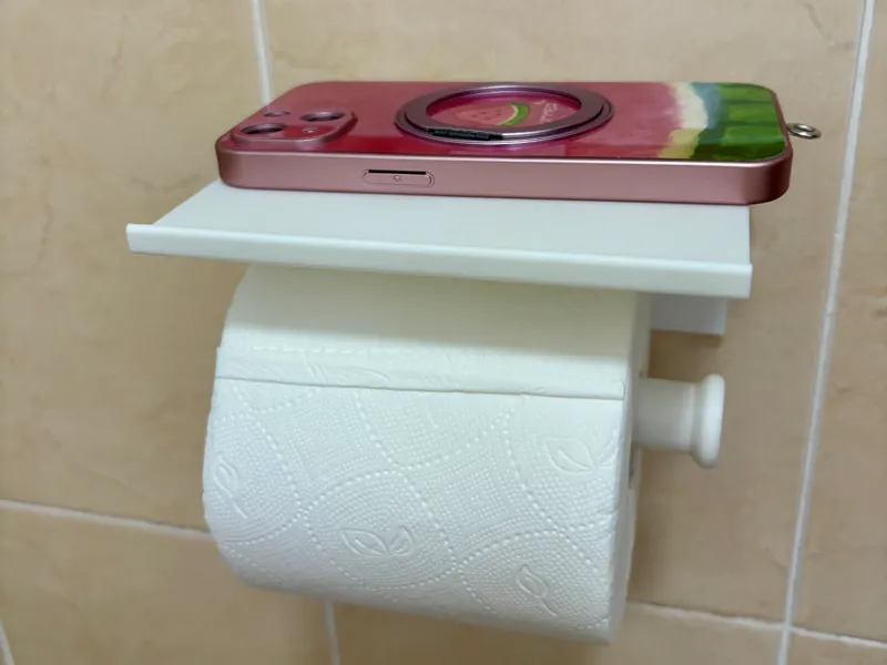 Toilet Roll Holder with Shelf (small version)