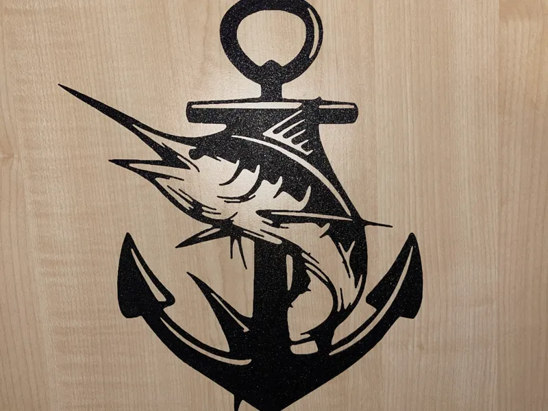 Wanddeko Anker mit Schwertfisch