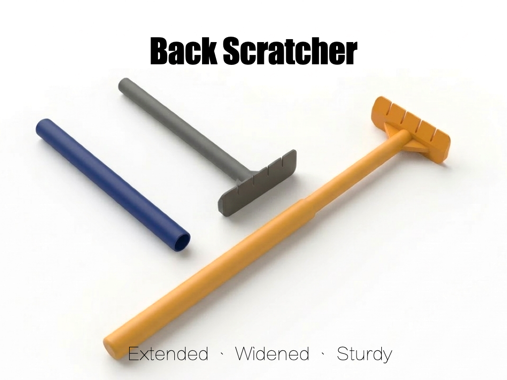 Widened sturdy extendable back scratcher